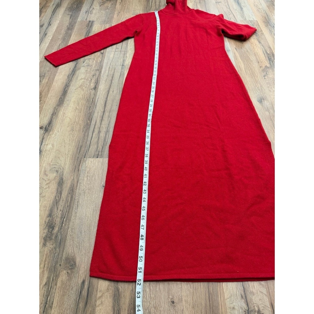 Boston Proper 100% Cashmere Red Turtleneck Midi Dress NWOT Size M - Picture 7 of 9